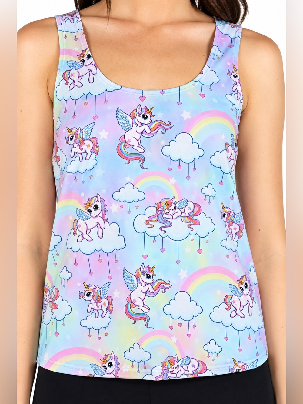 BlackMilk tank top features the whimsical & vibrant "So Cute I Could Puke" print